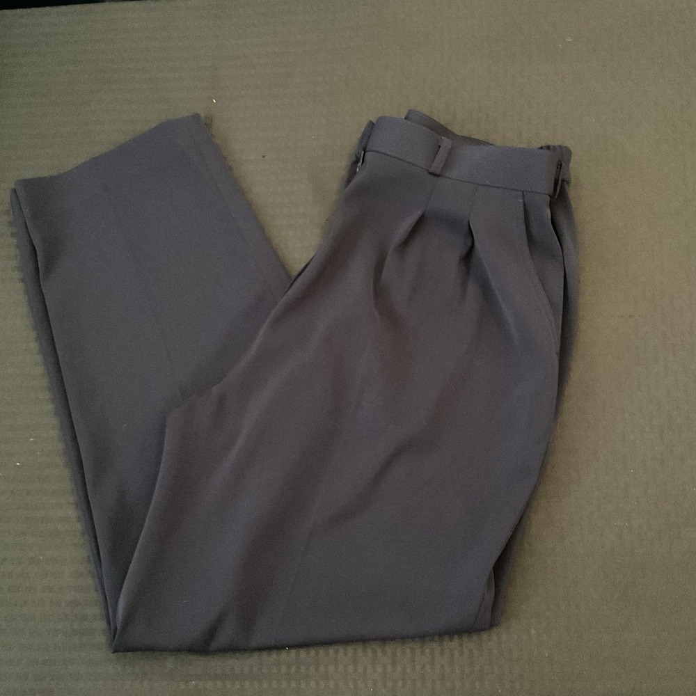 Art Face Dress Pants Womens M Blue Pleated Twill Elastic Waist Pockets Career